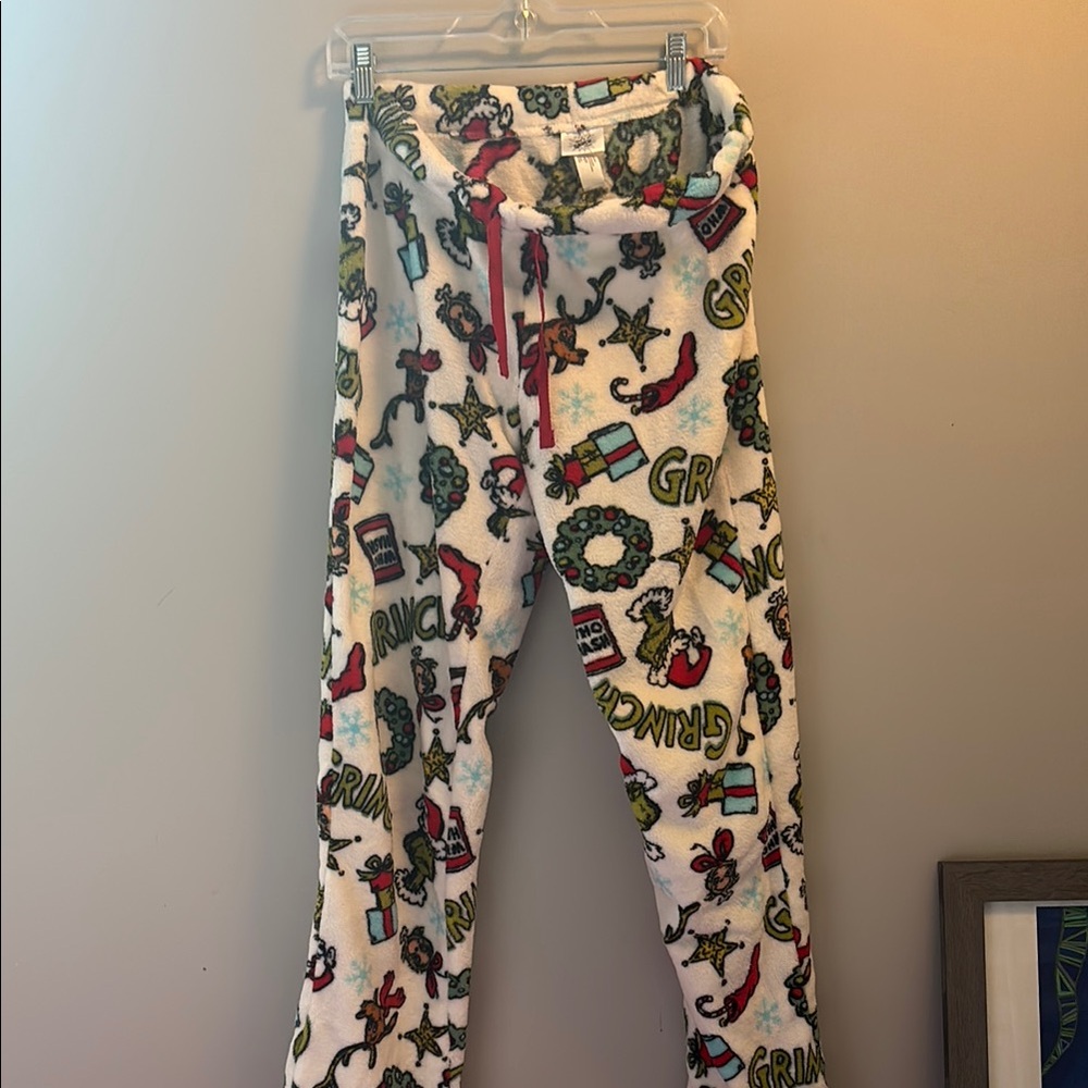 Grinch Fleece Pajama Pants - Holiday Print